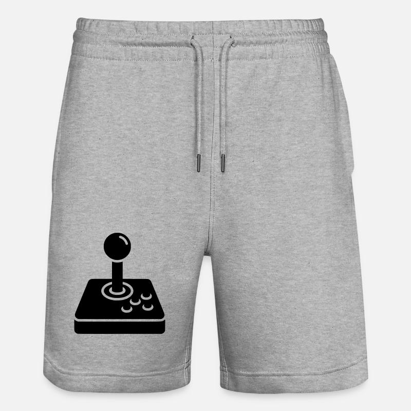 Icône d’arcade rétro joystick - Short de jogging bio TRAINER Stanley/Stella unisexe - gris chiné