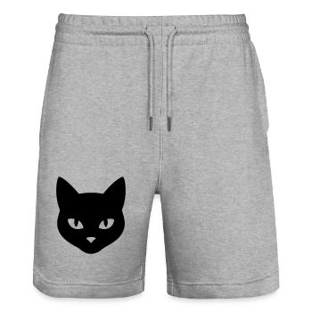 Tête_de_chat - Stanley/Stella Trainer Unisex Organic Jogging Shorts - heather grey - Front - Nik (191cm) & Marisol (170cm)