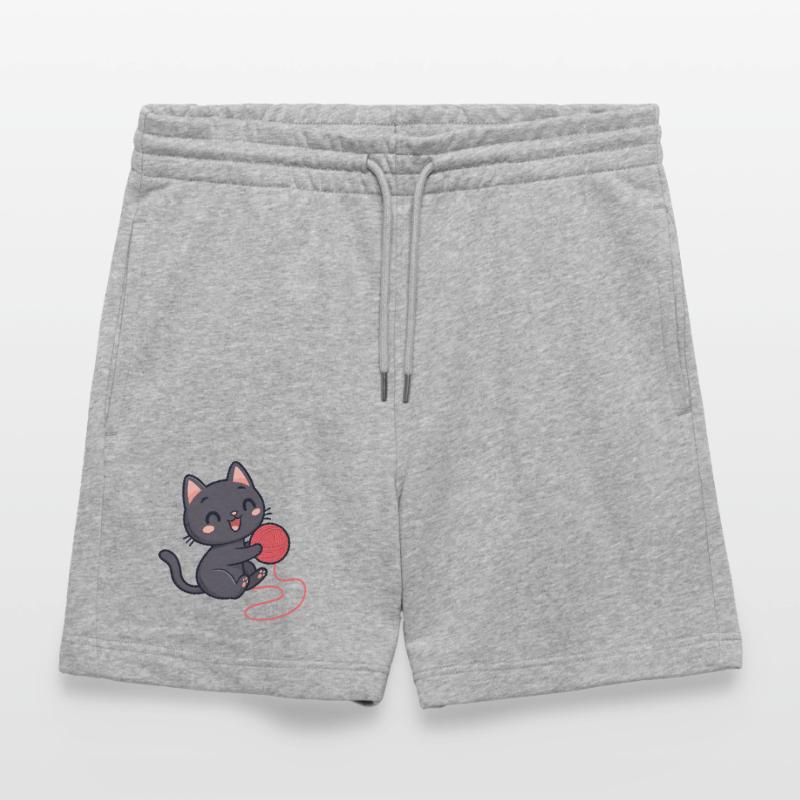 Red wool kitten soft pattern Stanley/Stella Trainer Unisex Organic Jogging Shorts