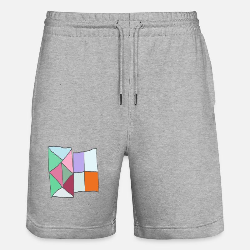 Mosaïque géométrique de blocs de courtepointe - Short de jogging bio TRAINER Stanley/Stella unisexe - gris chiné