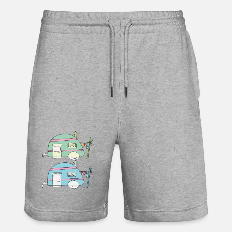 Duo de dessins animés Pastel Caravan - Short de jogging bio TRAINER Stanley/Stella unisexe - gris chiné