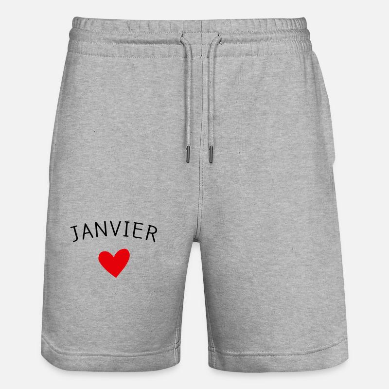Future maman Janvier – Bébé en route ❤️ - Short de jogging bio TRAINER Stanley/Stella unisexe - gris chiné
