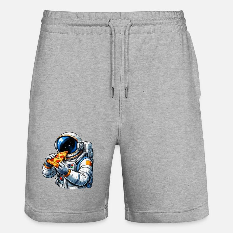 Astronauta che mangia pizza - Pantaloncini da jogger ecologici unisex Trainer di Stanley/Stella - grigio melange