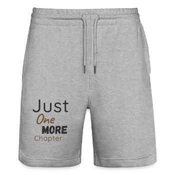 Nur Noch Ein Kapitel Shirt - Stanley/Stella Unisex Bio Joggingshorts Trainer  - Grau meliert - Vorne - Nik (191cm) & Marisol (170cm)