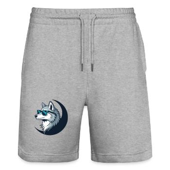 Loup Lunatique Lunettes Soleil - Short de jogging bio TRAINER Stanley/Stella unisexe - gris chiné - Devant - Nik (191cm) & Marisol (170cm)