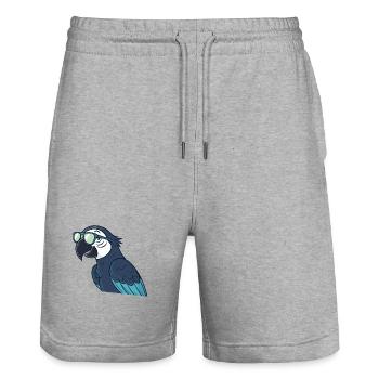 Parrot stylish green glasses - Stanley/Stella Trainer Unisex Organic Jogging Shorts - heather grey - Front - Nik (191cm) & Marisol (170cm)