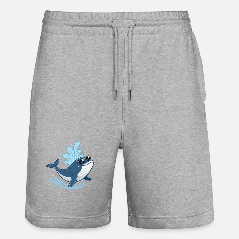 Baleine Soleil Splash - Short de jogging bio TRAINER Stanley/Stella unisexe - gris chiné