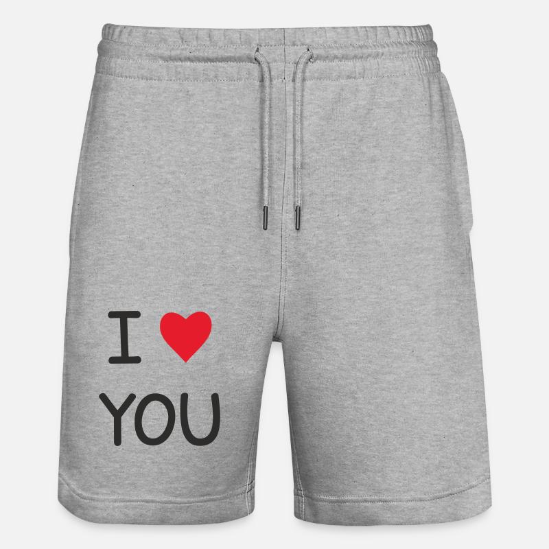 I ❤️ You – Doux Love Text Design - Short de jogging bio TRAINER Stanley/Stella unisexe - gris chiné