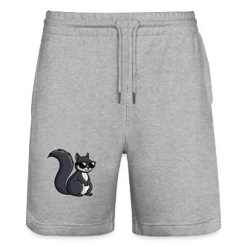 Coole Eichhörnchen-Dunkle Brille - Stanley/Stella Unisex Bio Joggingshorts Trainer  - Grau meliert - Vorne - Nik (191cm) & Marisol (170cm)