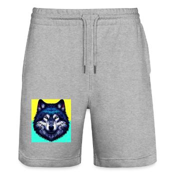 Wolf - Stanley/Stella Unisex Bio Joggingshorts Trainer  - Grau meliert - Vorne - Nik (191cm) & Marisol (170cm)