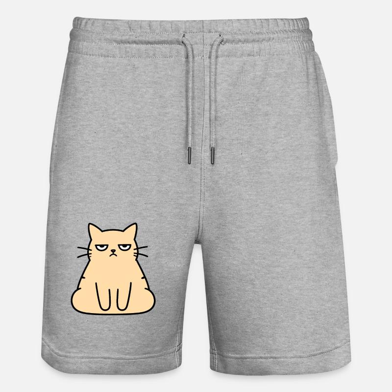 Chat du Salon Grognon - Short de jogging bio TRAINER Stanley/Stella unisexe - gris chiné