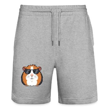 Meerschweinchen-Chic-Sonnenbrillen - Stanley/Stella Unisex Bio Joggingshorts Trainer  - Grau meliert - Vorne - Nik (191cm) & Marisol (170cm)