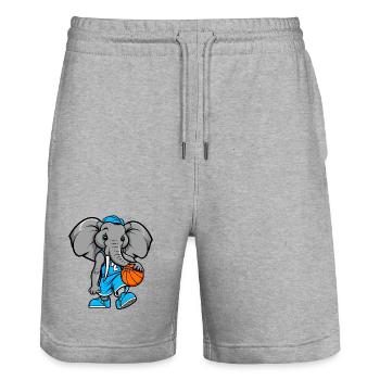 Elefant Basketball - Stanley/Stella Unisex Bio Joggingshorts Trainer  - Grau meliert - Vorne - Nik (191cm) & Marisol (170cm)