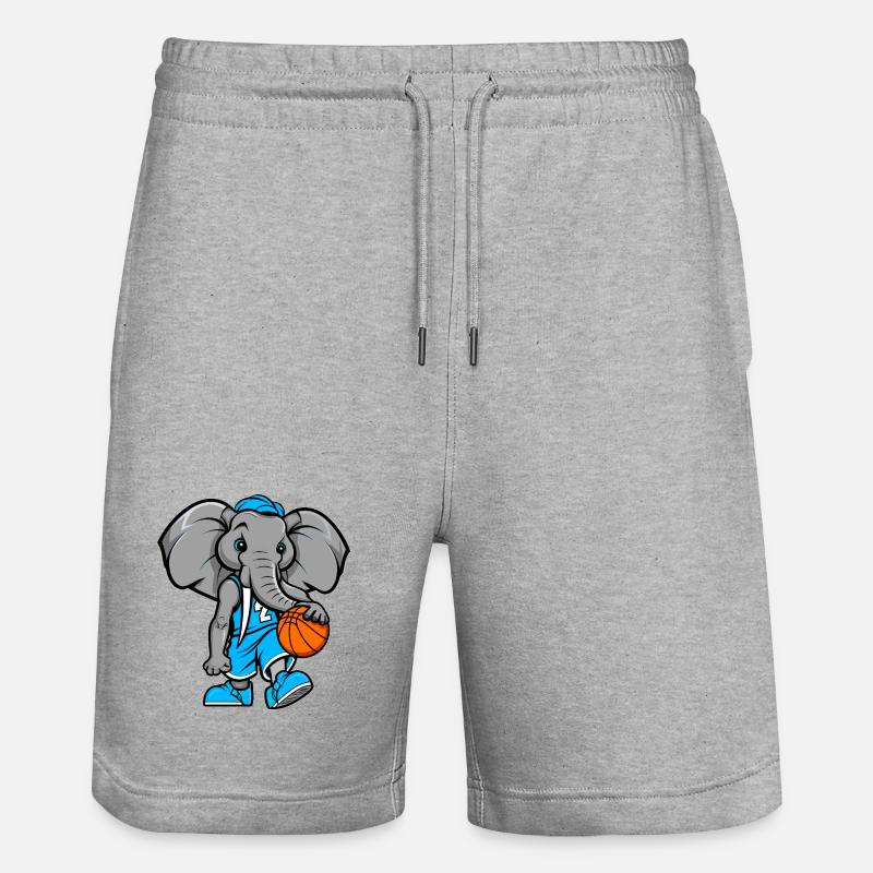Basket-ball d’éléphant - Short de jogging bio TRAINER Stanley/Stella unisexe - gris chiné