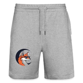Lunar Fox mit Sonnenbrille - Stanley/Stella Unisex Bio Joggingshorts Trainer  - Grau meliert - Vorne - Nik (191cm) & Marisol (170cm)