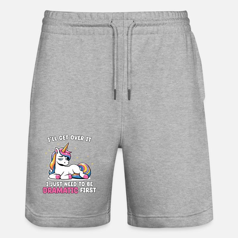 Dramatisch Erst: Einhorn Humor - Stanley/Stella Unisex Bio Joggingshorts Trainer  - Grau meliert