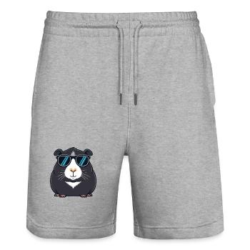 Capybara noir Cool Sunglasses - Short de jogging bio TRAINER Stanley/Stella unisexe - gris chiné - Devant - Nik (191cm) & Marisol (170cm)