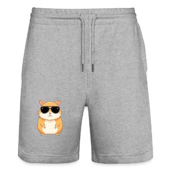 Hamster Glam Dark Glasses - Stanley/Stella Unisex Bio Joggingshorts Trainer  - Grau meliert - Vorne - Nik (191cm) & Marisol (170cm)