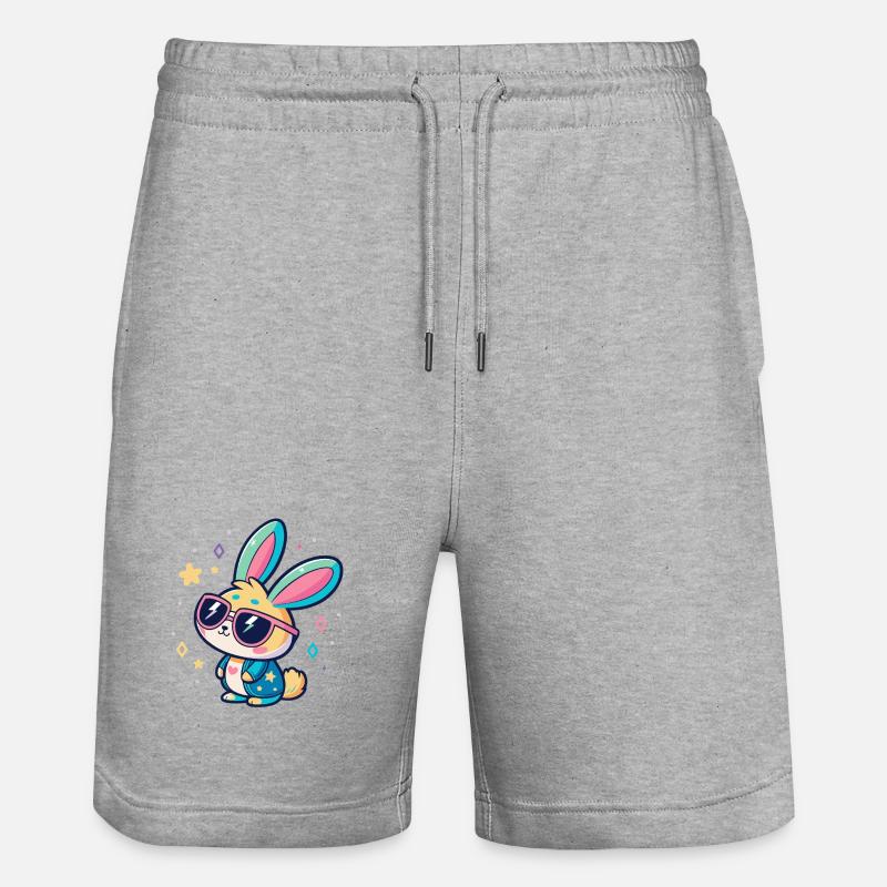 Lapin pastel lunettes de soleil pop - Short de jogging bio TRAINER Stanley/Stella unisexe - gris chiné