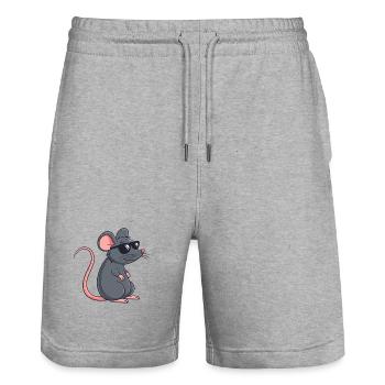 Ratten-Stilvolle Dunkle Brille - Stanley/Stella Unisex Bio Joggingshorts Trainer  - Grau meliert - Vorne - Nik (191cm) & Marisol (170cm)