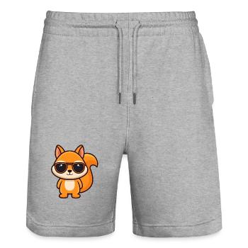 Cool Squirrel – Kawaii-Stil-Sonnenbrillen - Stanley/Stella Unisex Bio Joggingshorts Trainer  - Grau meliert - Vorne - Nik (191cm) & Marisol (170cm)