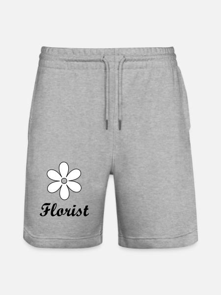 Artisan fleuriste logo floral épuré - Short de jogging bio TRAINER Stanley/Stella unisexe - gris chiné