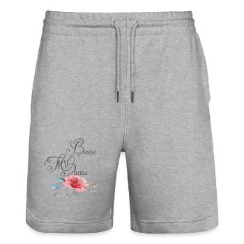 Meilleure maman - Short de jogging bio TRAINER Stanley/Stella unisexe - gris chiné - Devant - Nik (191cm) & Marisol (170cm)