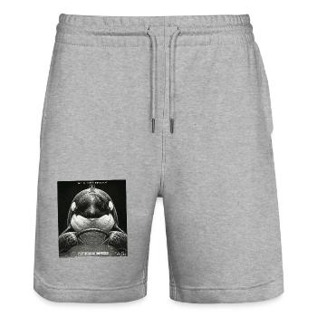 Fish Flashed - Stanley/Stella Trainer Unisex Organic Jogging Shorts - heather grey - Front - Nik (191cm) & Marisol (170cm)