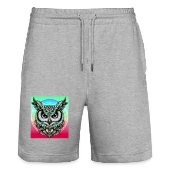hibou - Short de jogging bio TRAINER Stanley/Stella unisexe - gris chiné - Devant - Nik (191cm) & Marisol (170cm)
