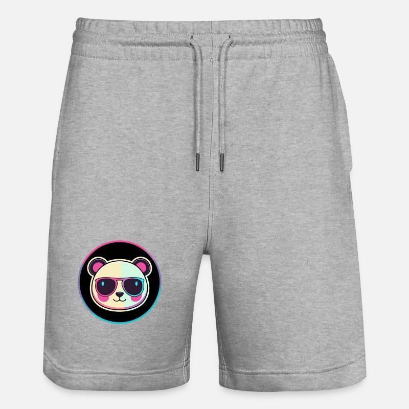 Panda néon lunettes soleil - Short de jogging bio TRAINER Stanley/Stella unisexe - gris chiné
