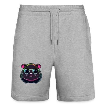 Hamster-Neon-Sonnenbrille - Stanley/Stella Unisex Bio Joggingshorts Trainer  - Grau meliert - Vorne - Nik (191cm) & Marisol (170cm)