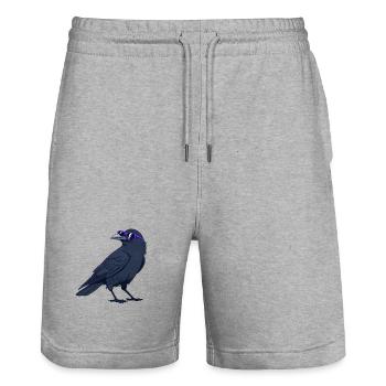 Cool Crow and Purple Glasses - Stanley/Stella Trainer Unisex Organic Jogging Shorts - heather grey - Front - Nik (191cm) & Marisol (170cm)