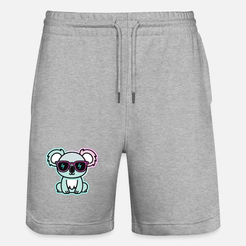Koala néon lunettes - Short de jogging bio TRAINER Stanley/Stella unisexe - gris chiné