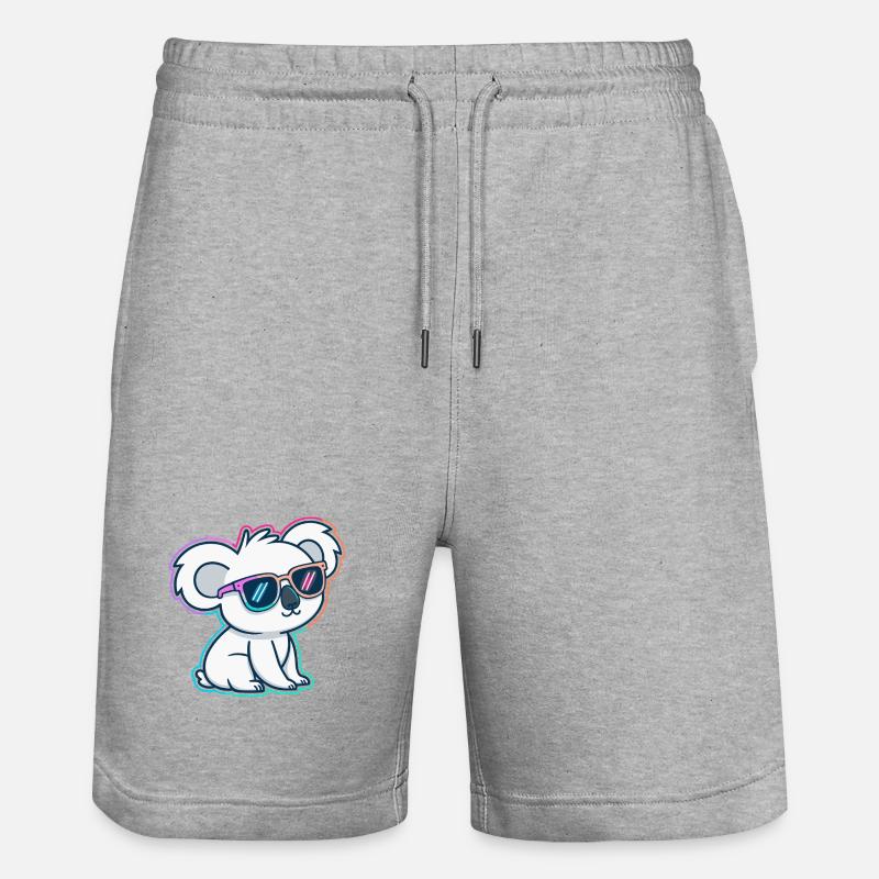 Koala néon lunettes - Short de jogging bio TRAINER Stanley/Stella unisexe - gris chiné