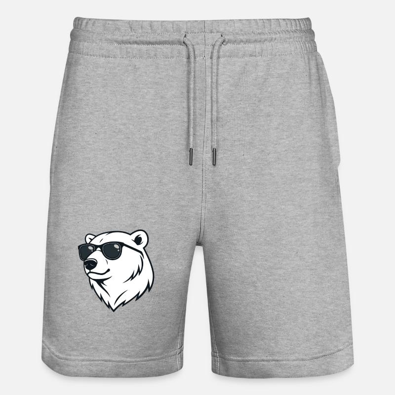 Eisbär Dunkle Brille - Stanley/Stella Unisex Bio Joggingshorts Trainer  - Grau meliert