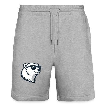 Eisbär mit Brille - Stanley/Stella Unisex Bio Joggingshorts Trainer  - Grau meliert - Vorne - Nik (191cm) & Marisol (170cm)