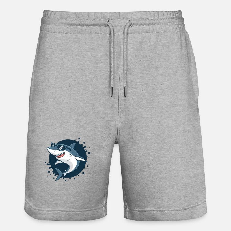 Requin Lunettes Soleil Stylé - Short de jogging bio TRAINER Stanley/Stella unisexe - gris chiné