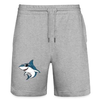 Cool Shark – Cartoon-Sonnenbrille - Stanley/Stella Unisex Bio Joggingshorts Trainer  - Grau meliert - Vorne - Nik (191cm) & Marisol (170cm)