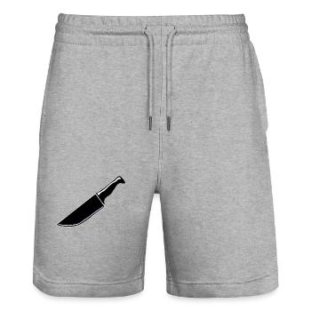 Sharp knife - Stanley/Stella Trainer Unisex Organic Jogging Shorts - heather grey - Front - Nik (191cm) & Marisol (170cm)