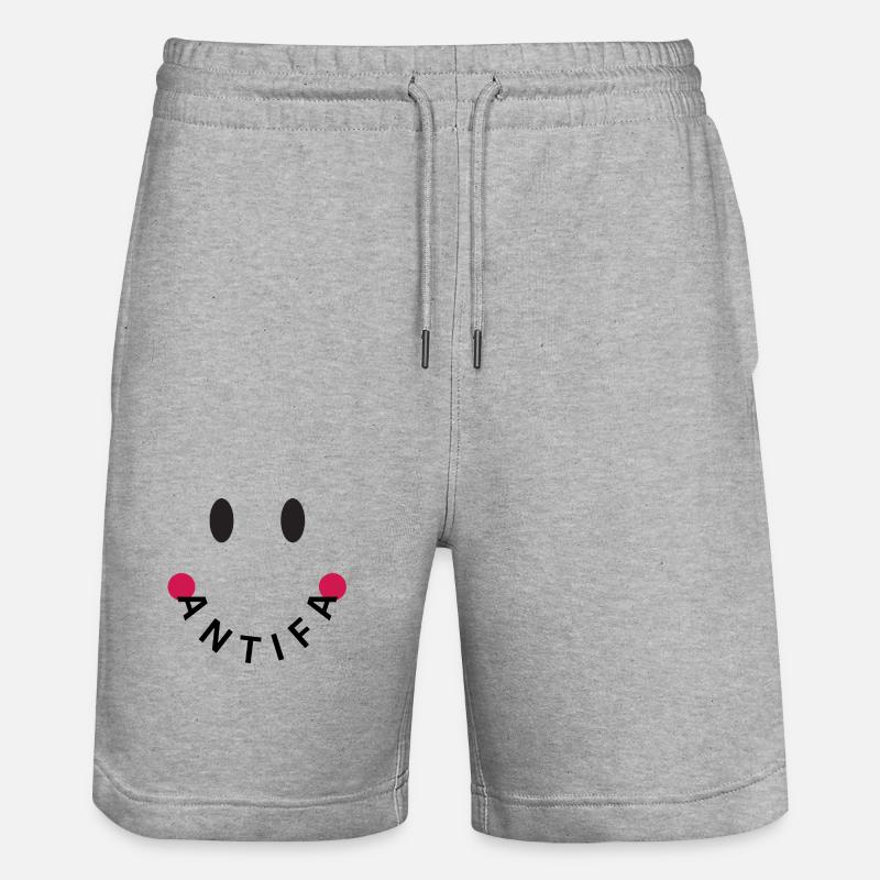 Friendly Antifa Original - Stanley/Stella Trainer Unisex Organic Jogging Shorts - heather grey