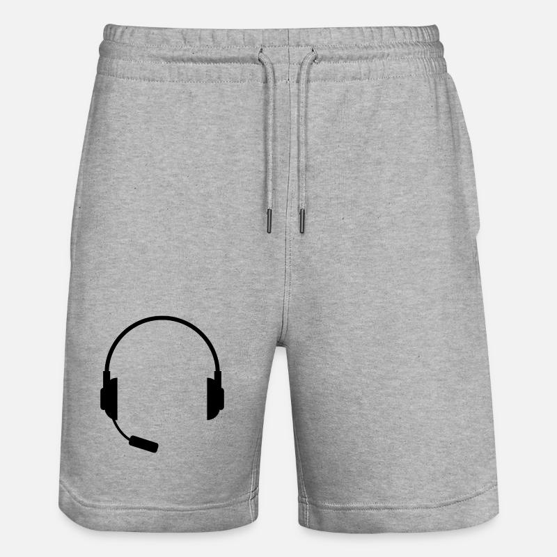 Headset mit Mikrofon - Stanley/Stella Unisex Bio Joggingshorts Trainer - Grau meliert