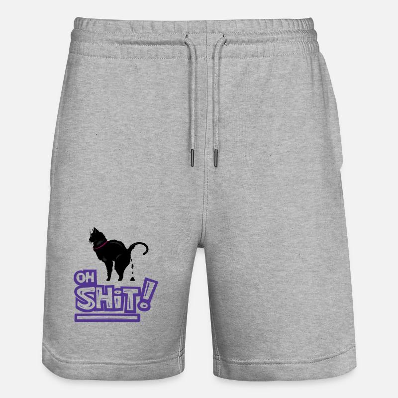 Kat Oh Shit Graffiti Exclamation - Stanley/Stella Trainer Unisex Organic Jogging Shorts - heather grey