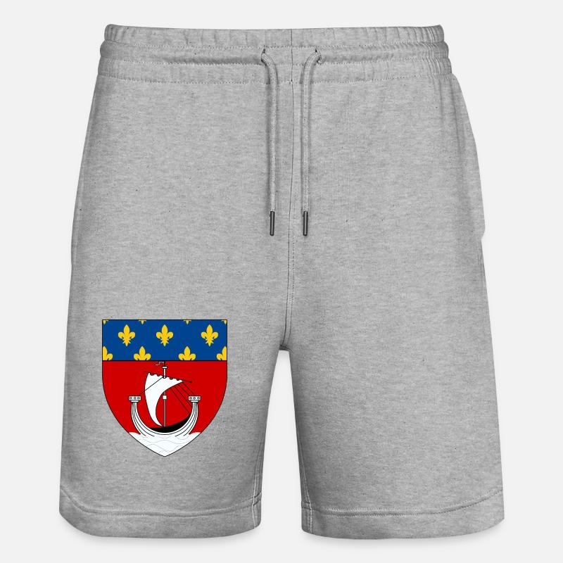 Blason héraldique de Paris - Short de jogging bio TRAINER Stanley/Stella unisexe - gris chiné