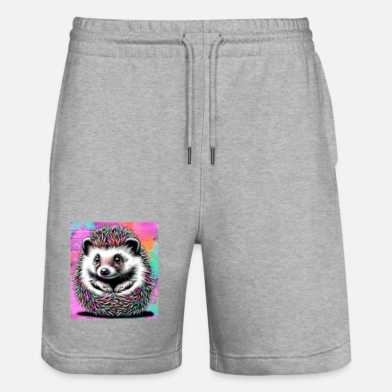 Igel - Stanley/Stella Unisex Bio Joggingshorts Trainer  - Grau meliert