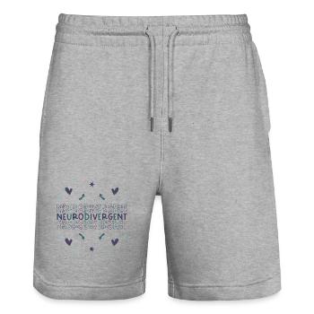 Neurodivergent - Autism Adhd Autismus Adhs - Stanley/Stella Trainer Unisex Organic Jogging Shorts - heather grey - Front - Nik (191cm) & Marisol (170cm)