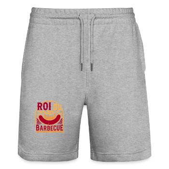 Roi du Barbecue - Short de jogging bio TRAINER Stanley/Stella unisexe - gris chiné - Devant - Nik (191cm) & Marisol (170cm)