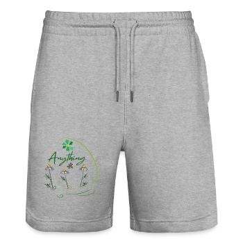 Anything - Stanley/Stella Trainer Unisex Organic Jogging Shorts - heather grey - Front - Nik (191cm) & Marisol (170cm)