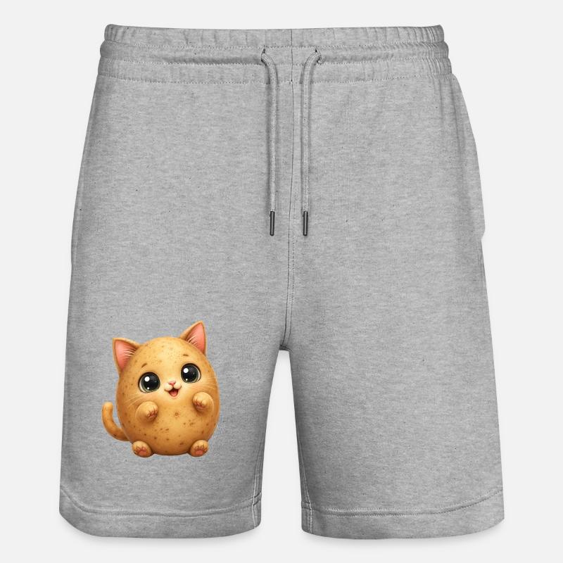 Chat de Patate mignon - Short de jogging bio TRAINER Stanley/Stella unisexe - gris chiné