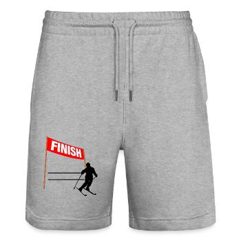 Ski Finish Custom - Stanley/Stella Trainer Unisex Organic Jogging Shorts - heather grey - Front - Nik (191cm) & Marisol (170cm)