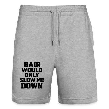 Haare würden mich nur verlangsamen - Stanley/Stella Unisex Bio Joggingshorts Trainer  - Grau meliert - Vorne - Nik (191cm) & Marisol (170cm)